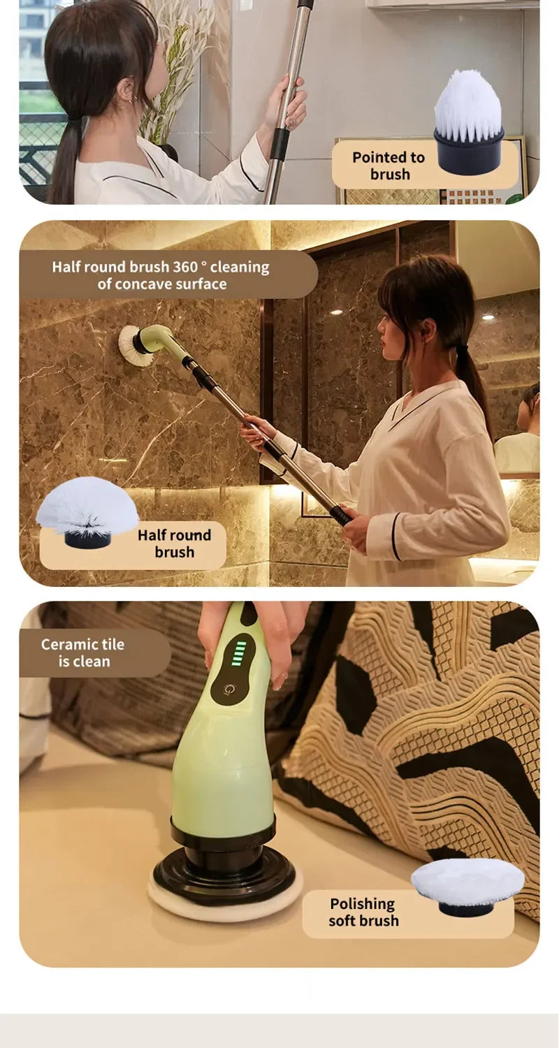 Electric Spin Scrubber – Effortless Cleaning for Tiles, Sinks & Showers