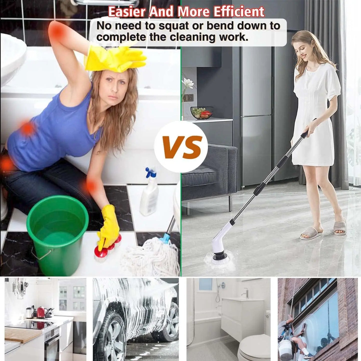 Electric Spin Scrubber – Effortless Cleaning for Tiles, Sinks & Showers