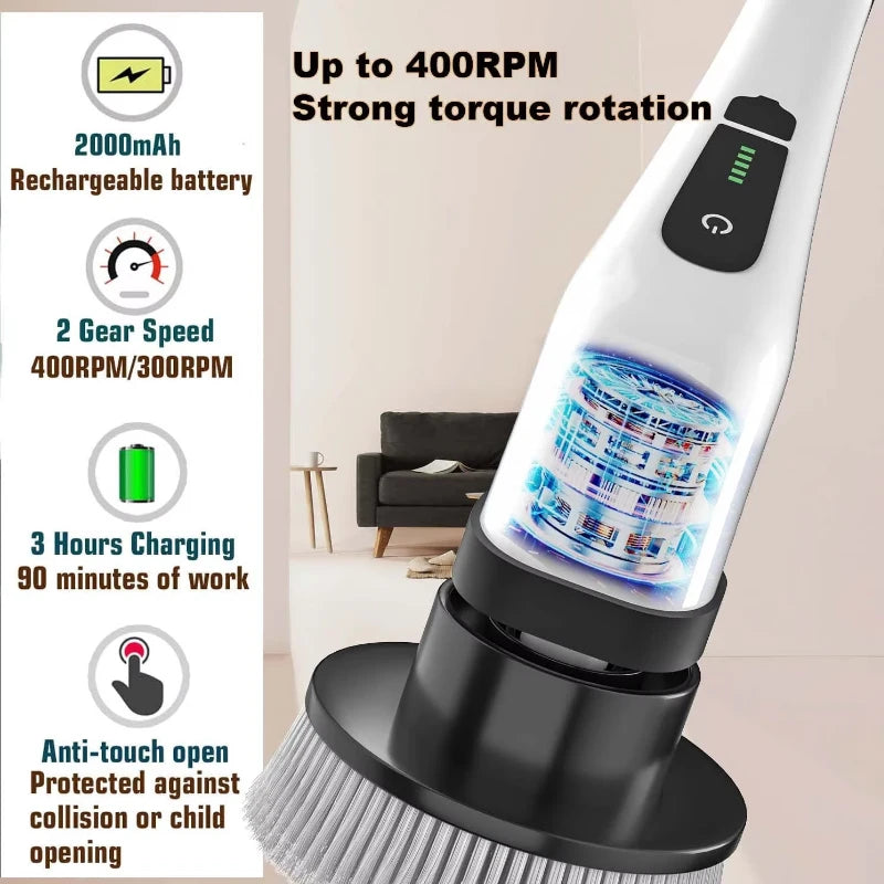 Electric Spin Scrubber – Effortless Cleaning for Tiles, Sinks & Showers