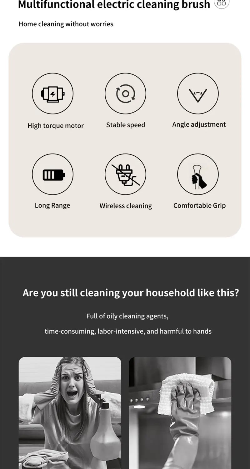 Electric Spin Scrubber – Effortless Cleaning for Tiles, Sinks & Showers