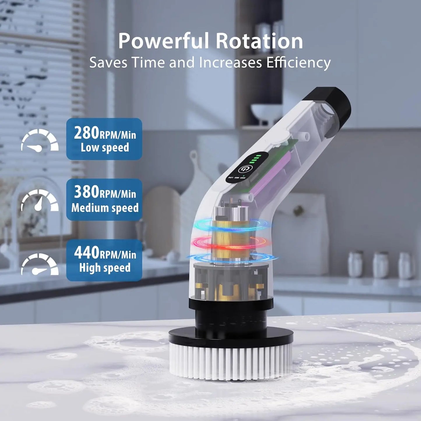 Electric Spin Scrubber – Effortless Cleaning for Tiles, Sinks & Showers