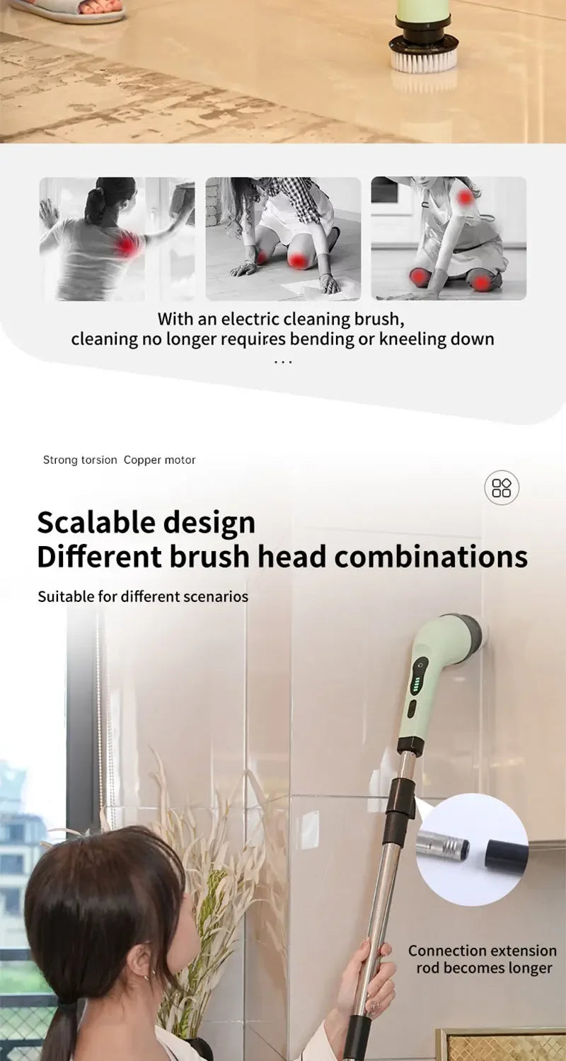 Electric Spin Scrubber – Effortless Cleaning for Tiles, Sinks & Showers