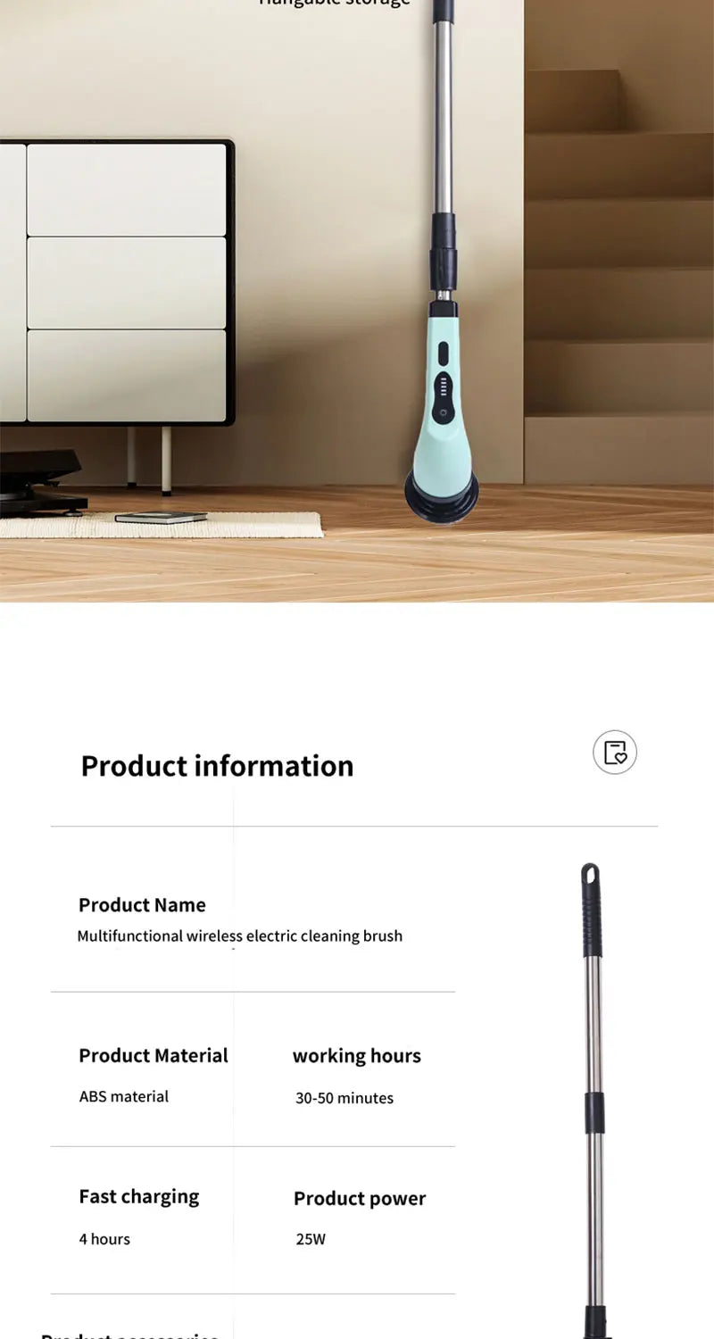 Electric Spin Scrubber – Effortless Cleaning for Tiles, Sinks & Showers